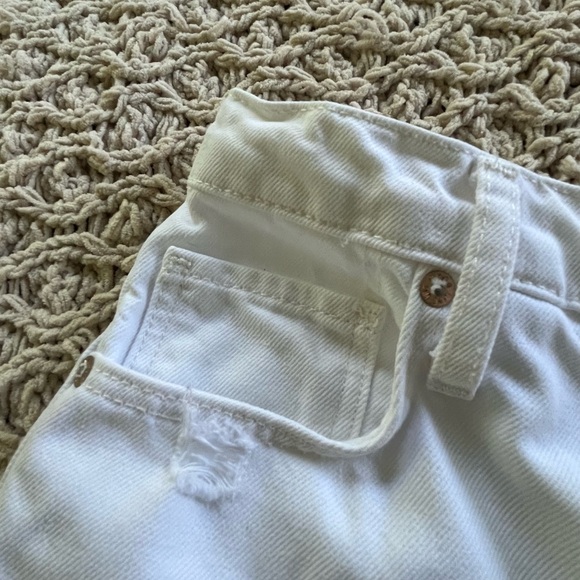 Free People We The Free size 25 Tapered Baggy Boyfriend Jeans Chalk White Denim - Picture 11 of 14